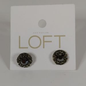 Smoky Glass Pierced Stud Earrings